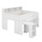 Full Size Loft Bed With Multiple Shelves And Desk, Wooden Loft Bed With LED And Storage Headboard-1958143129