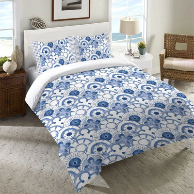 Housse de couette en microfibre Medallion Scallops