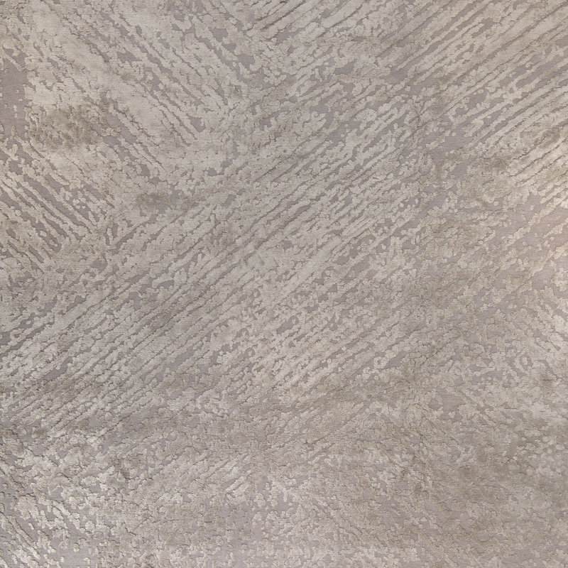 Grey Textured Silk Wool Blend Rug - 8' x 10'