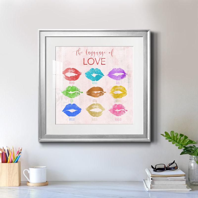 Rainbow Kiss - impression encadrée, H 22,5 po x l 22,5 po x P 1,5 po, Encadrement argenté