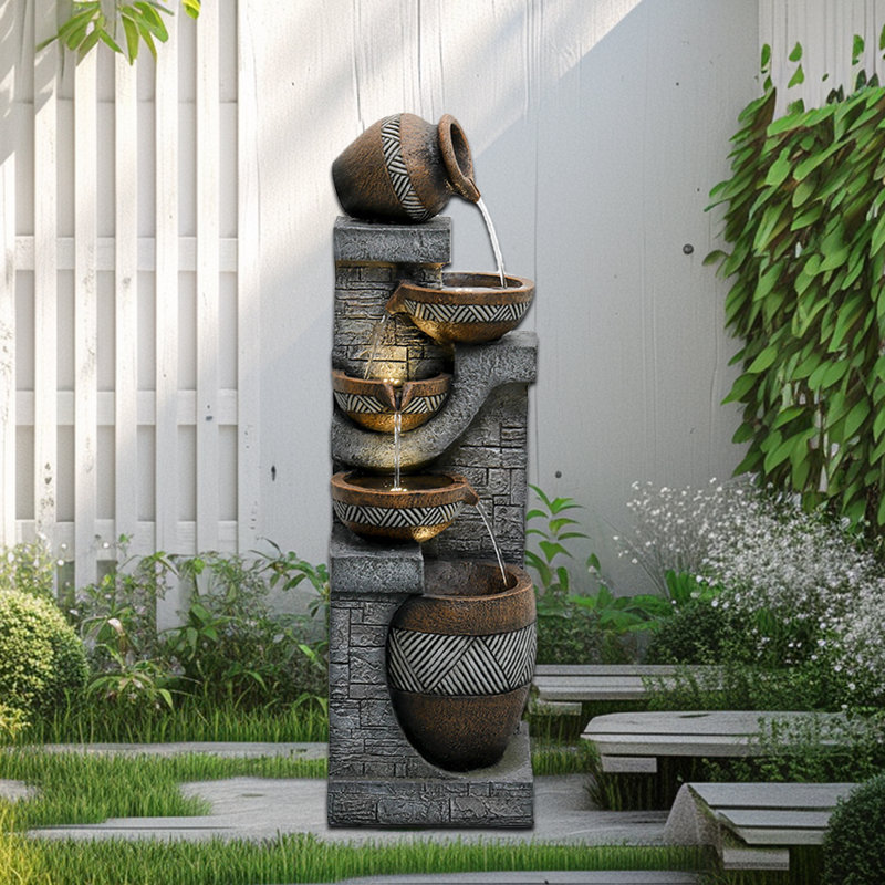 Darreyl Handcrafted Cascade Fountain with Lights