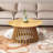 Solid Wood Base Single Coffee Table Round Coffee Table Modern Tea Table For Living Room-295693879