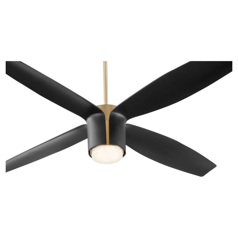 Ventilateur de plafond 60 po à 4 pales avec contrôle mural Keston, Or/noir