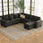 Shavera 7 - Piece Large L Shaped Velvet Modular Sofa Living room Corner Sofa Sectional Couch with Storage Ottoman-2103231463