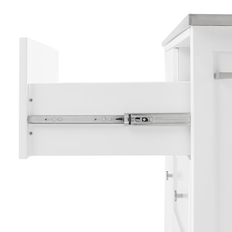 Brunon Kitchen Island, Stainless Steel