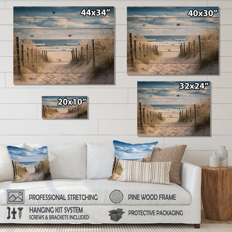 «Malad Tranquility Path To Dune Beach I», reproduction sur bois naturel, H 30 po x l 40 po x P 0,78 po