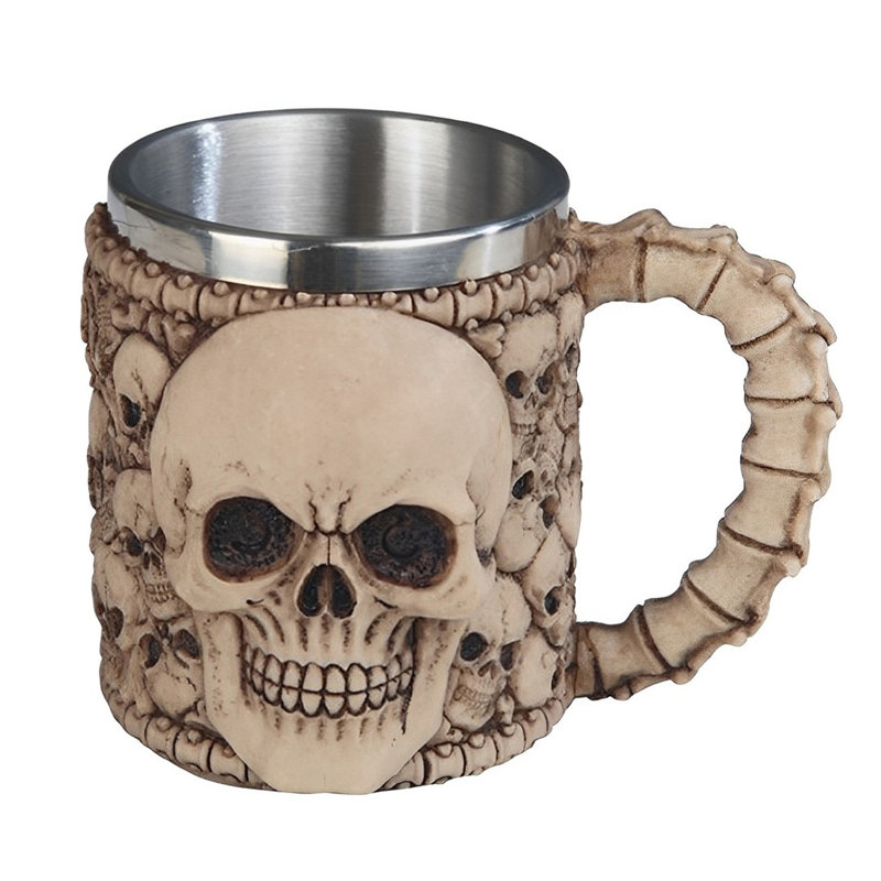 4 1/2" high Skull Stainless Mug