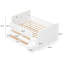Space-saving Wooden Full Size Bed, Modern White Design With Led And Storage