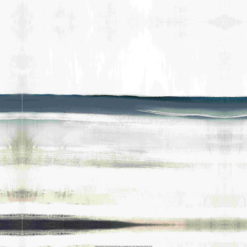 Peinture sur toile abstraite aux tons de bleu et de crème, H 12 po x l 12 po