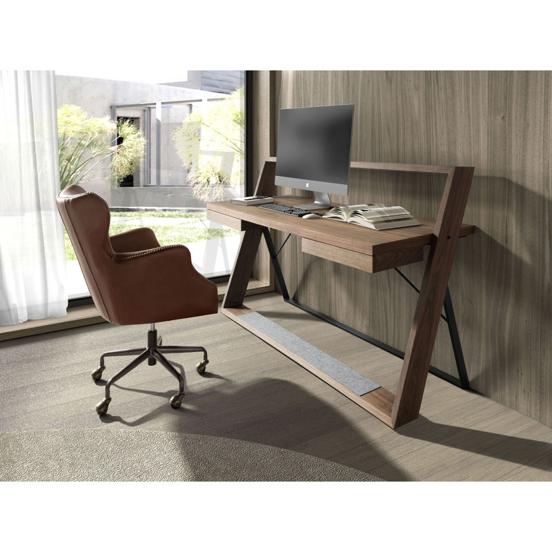 Walnut steel desk