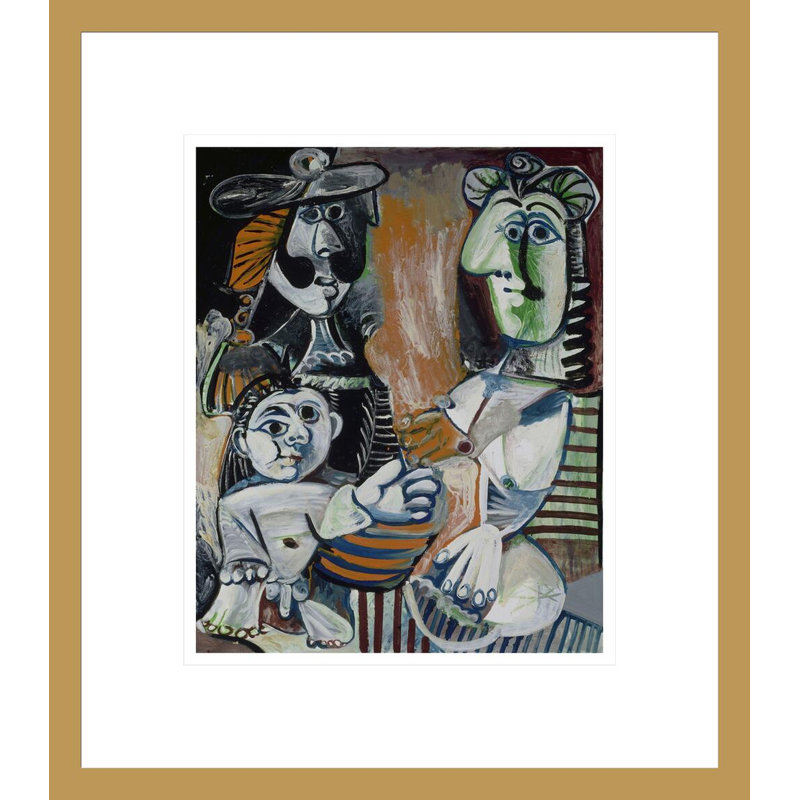 La famille par Pablo Picasso, impression giclée sur cadre, H 15,69 po x l 13,75 po