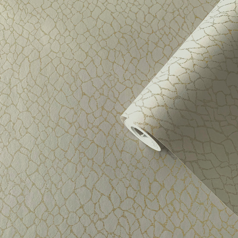Boutique Metallic Webbing Wallpaper Roll, Beige