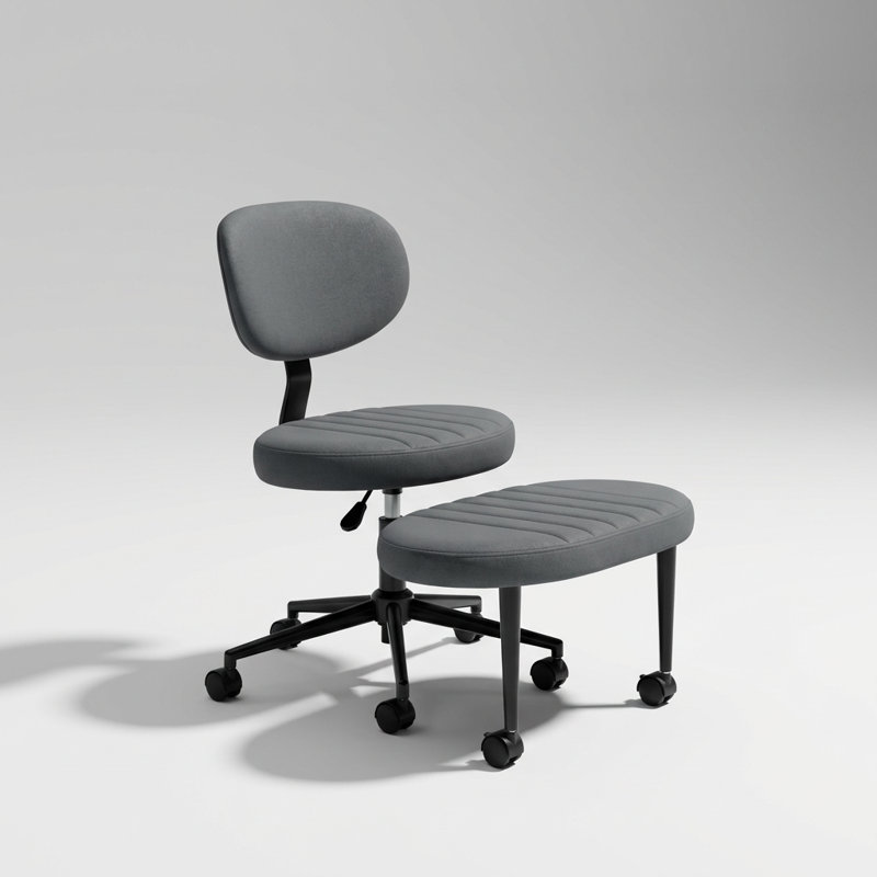 Ergonomic Multi-Position Office Chair with Swivel Seat and Adjustable Footrest for Enhanced Posture Support and Focus During Work or Meditation Sessions