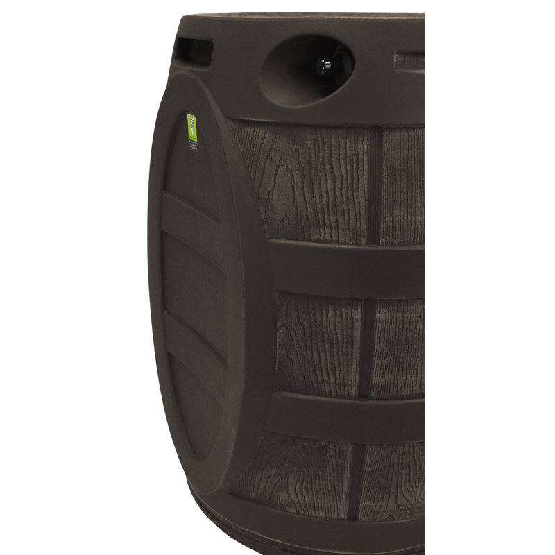 Oak 50-Gallon Plastic Rain Barrel with Brass Spigot