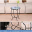 Table d'appoint ronde en métal de 14 po, table de patio et de décoration intérieure résistante aux intempéries