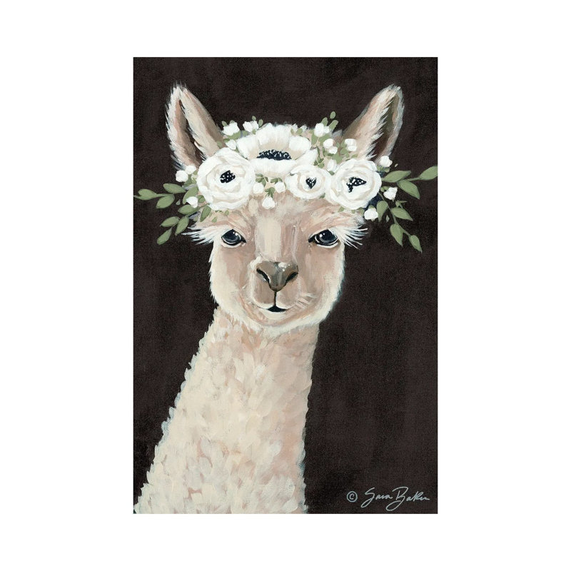Llama 1 Piece Wrapped Canvas Wall Art, 30.48 cm H x 45.72 cm W