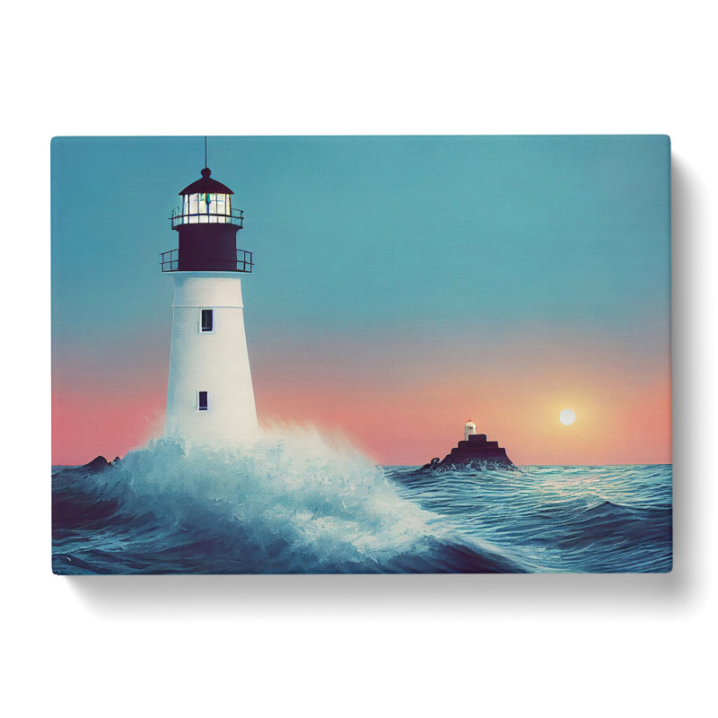 Peaceful Lighthouse Sunrise - Wrapped Canvas, 35cm H x 50cm W x 3cm D