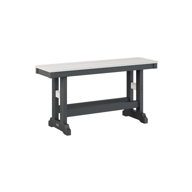 Garden Classic Outdoor Bench, 23" H x 12.5" W x 44" D, Seashell/Black