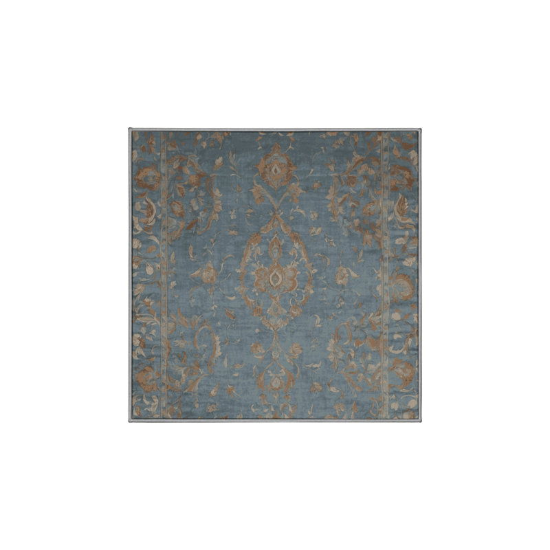 Chenille Washable Abstract Indoor Rug, Square 6'