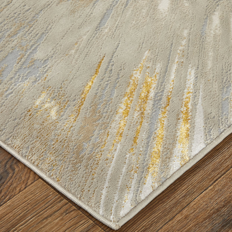 Tapis doré Jewel, Rectangle 6 pi 7 po x 9 pi 6 po
