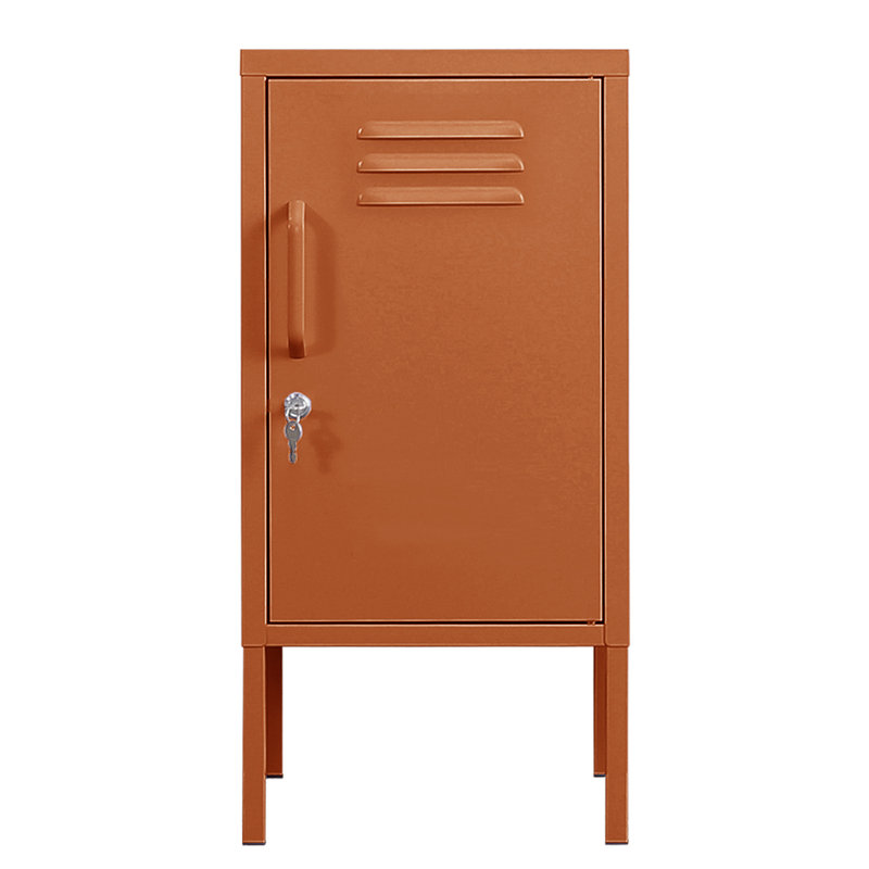 Nilan 38cm W Steel Bedside Table, Orange