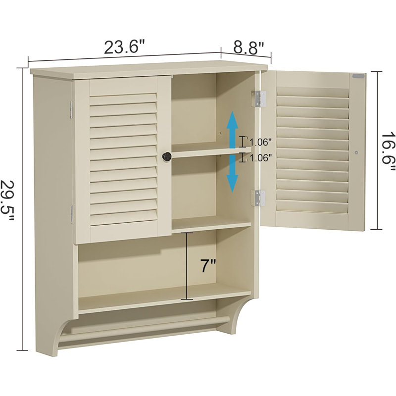 Armoire de salle de bain murale Tanyon, Beige