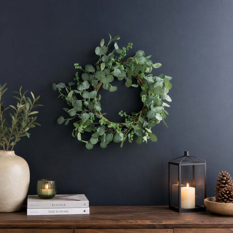 Couronne d'eucalyptus vert 23,6 pouces