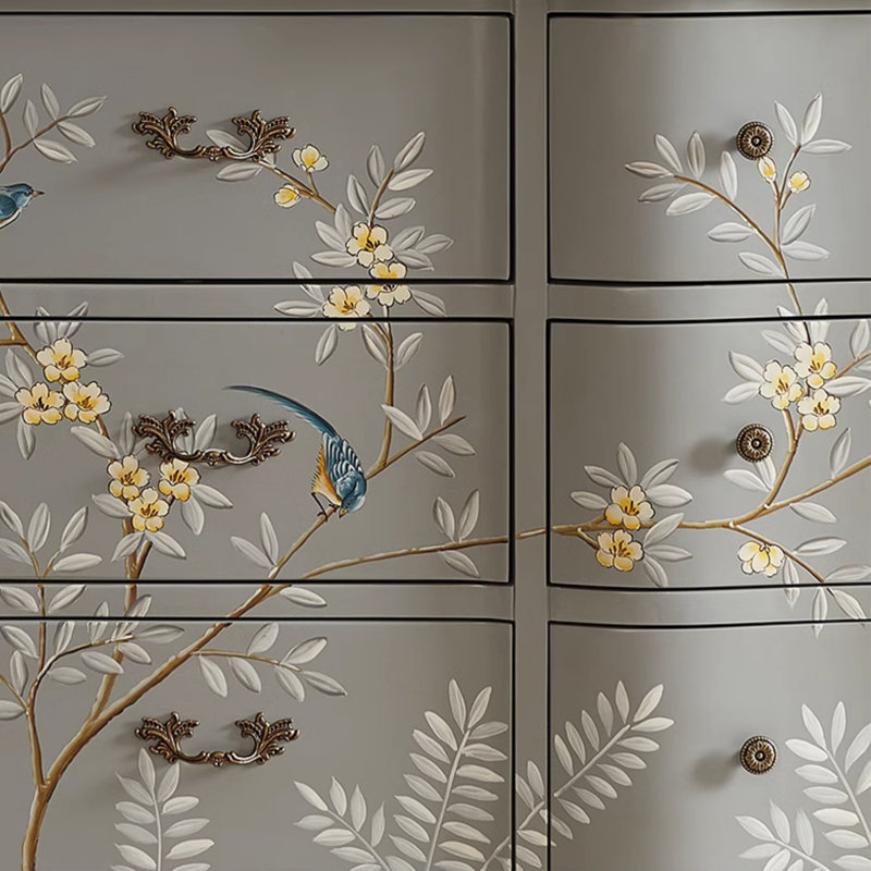 Commode d'appoint 9 tiroirs peinte à la main de style européen