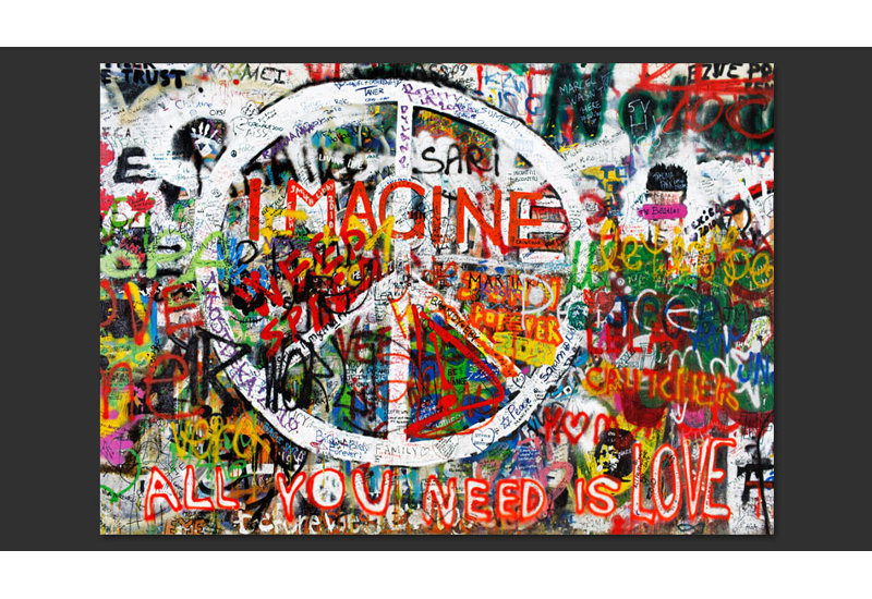Hippie Graffiti 2.8m x 400cm Wallpaper, 350 cm x 245 cm
