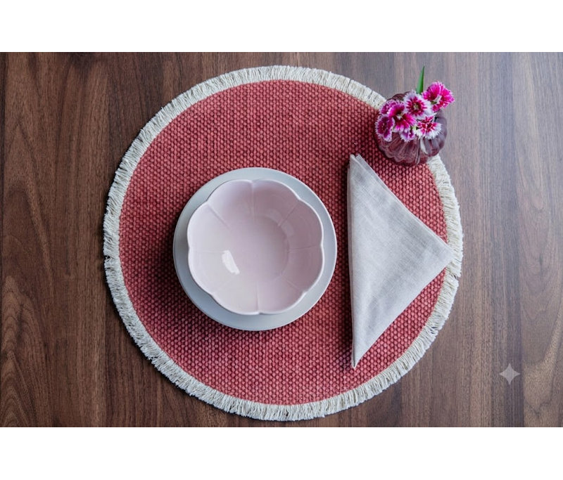 Ensemble de 4 napperons en coton Bali, 15 po, disponible en 8 couleurs, 100% coton, Brique