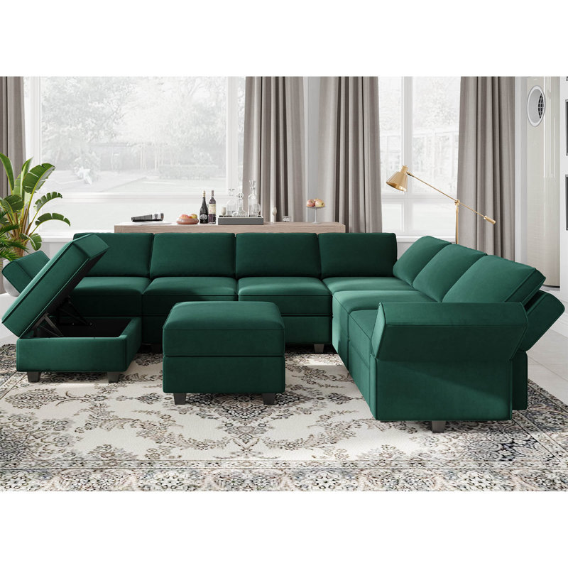 Velvet Lumbar Rectangular Pillow Cover & Insert, Green