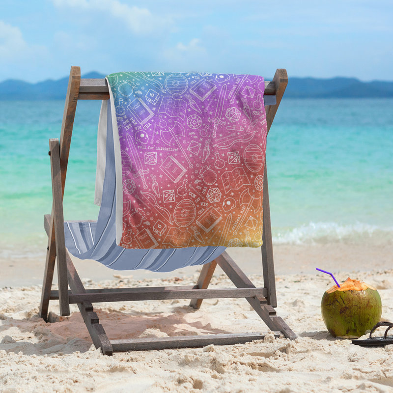 Serviette de plage RPG, Noir / Rouge / Blanc