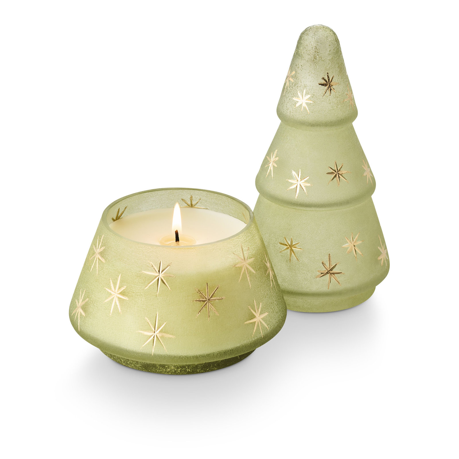 Balsam & Cedar Glass Candle, Yellow