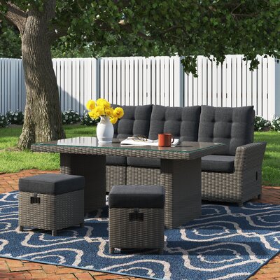 ASTI All-Weather Wicker 4 Pc Outdoor Seating Set With 1 Reclining Sofa 1 Cocktail Table 2 Ottomans -  Andover Millsâ¢, 16AA687A333044E9AE3394E84AFA6541