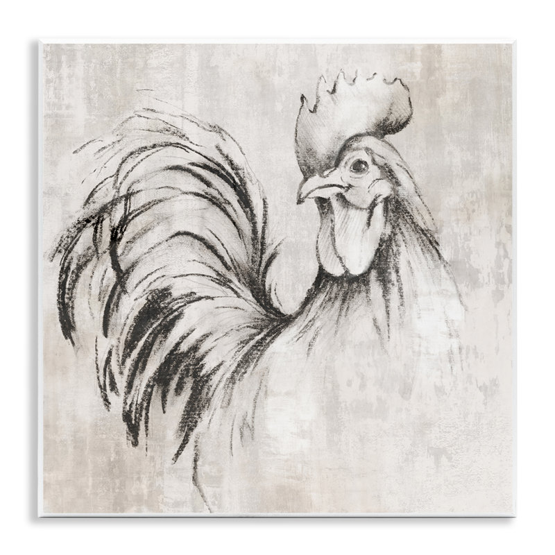  Art mural, impression de coq croquis par Eli Jones