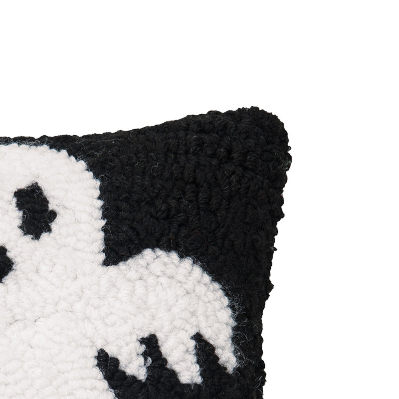 Spooky Ghost Halloween Hooked Throw Pillow, Spooky Ghost