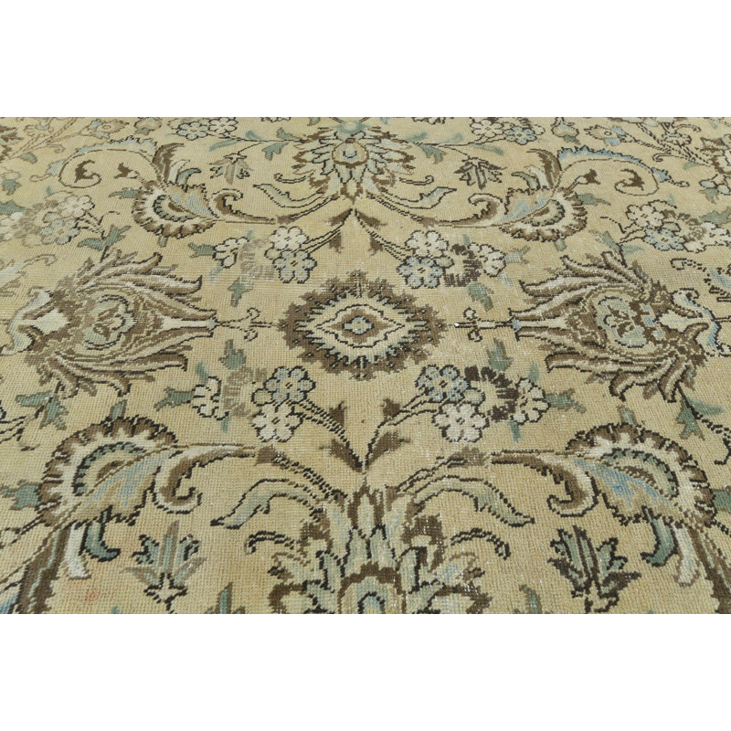 Tapis oriental beige unique en son genre 8X11 One-of-a-Kind