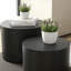 Ensemble de 2 tables basses rondes en bois rondes avec pieds antidérapants pour salon, chambre à coucher, bureau, balcon, terrasse, petit espace, noir mat