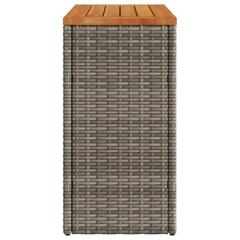  Garden Side Table Grey Poly Rattan Small Durable, Gray
