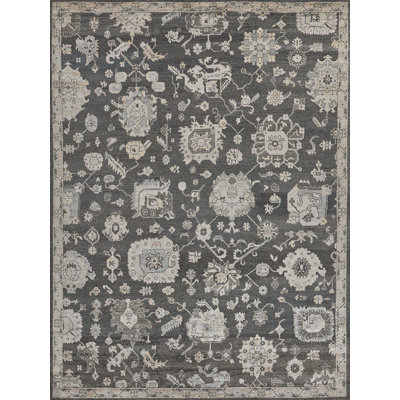 Museum Oriental Area Rug in Midnight Charcoal
