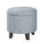 Pouf de rangement rond - Tissu tissé bleu-gris-516723476