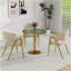 Table bistro ronde de 31,5 pouces avec plateau en faux marbre et plateau en métal robuste, facile à assembler, diamètre de la structure en métal robuste-929964112-929964114