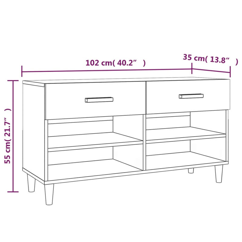 Yesenia 8 Pair Shoe Storage Cabinet, White