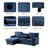 Pull-Out Sleeper Sofa Set With Chaise & Cup Holders-1686043442
