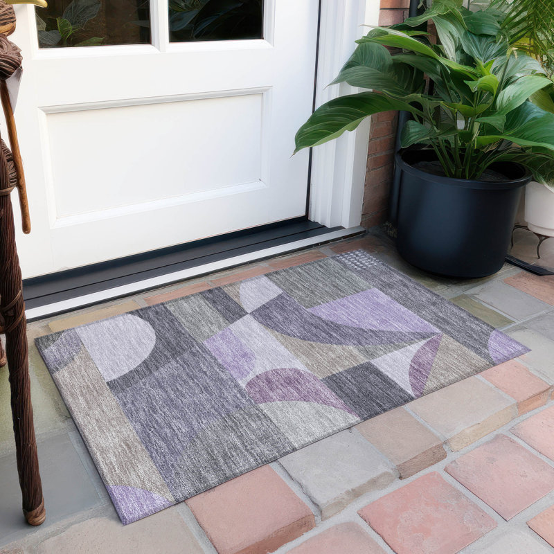 Tapis mauve intérieur / extérieur lavable à la machine Cinead ACN1667, Rectangle 1 pi 8 po x 2 pi 6 po