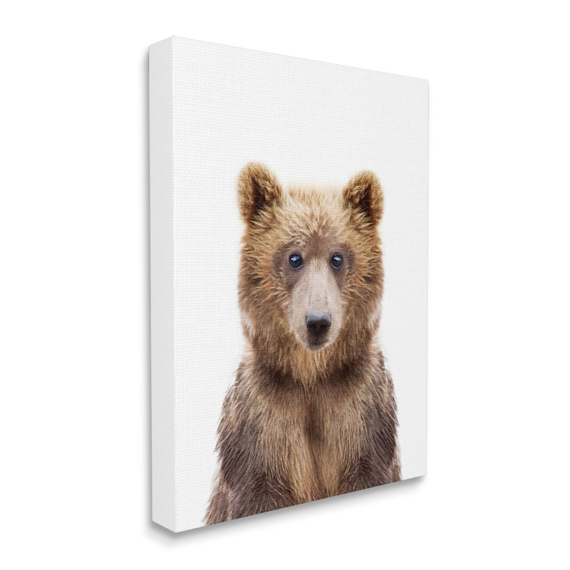 «Brown Bear Portrait», art mural sur toile par Sissi et Seb, H 30 po x l 24 po x P 1,5 po