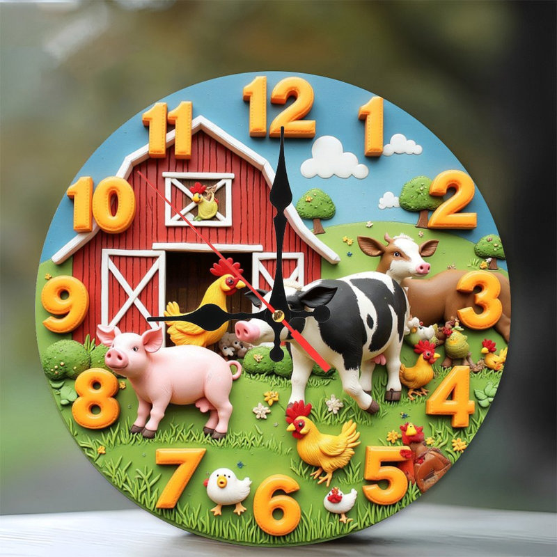 Horloge d'animaux de ferme