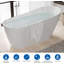 Freestanding Bathtub 59/67 inch Acrylic Soaking Tub with Chrome Drain and Overflow, Compact Modern Bath for Bathroom Upgrade and Relaxing Home Spa Experience