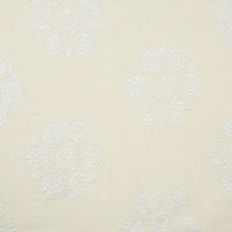 Isla Hand Embroidery Fabric, Ivory