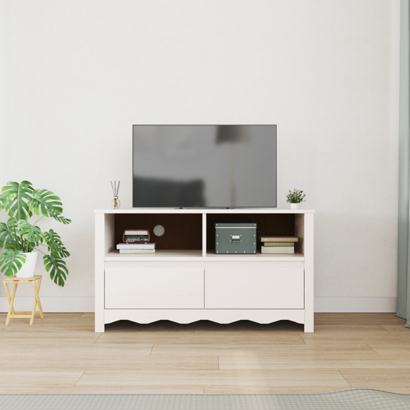 Unfinished TV Stand for TVs up to 40", White, Manufactured Wood